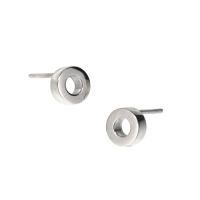 'Paddle Top' - Contemporary Sterling Silver round ear studs