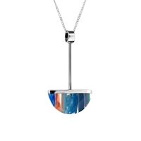 Small Surfite and Silver Boat Hull Pendant - Skiff