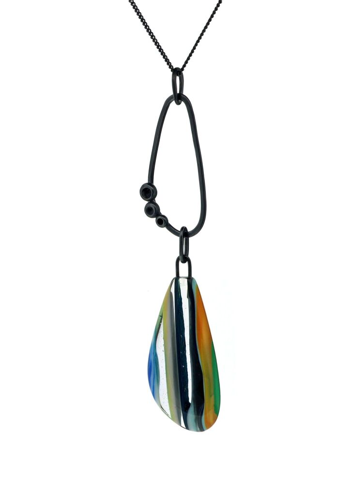 Surfite and Urchin Pebble Drop Pendant