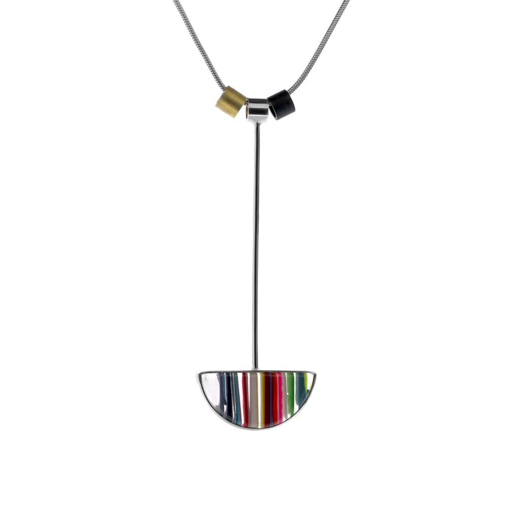 Anchor and Cork Float Inspired Pendant - Falmouth Stripe