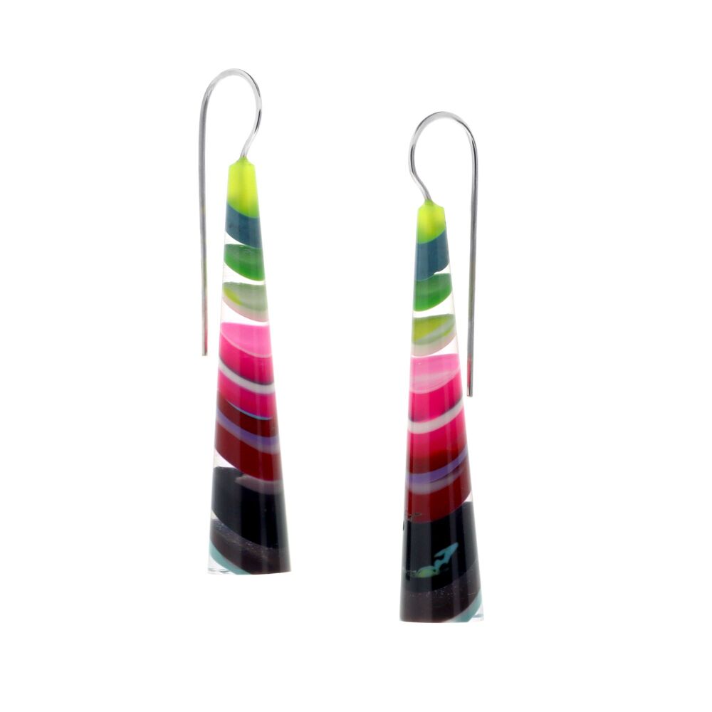 Rainbow striped Surfite Light House Threader Earrings -  T&Aring;&micro;r Mawr 2