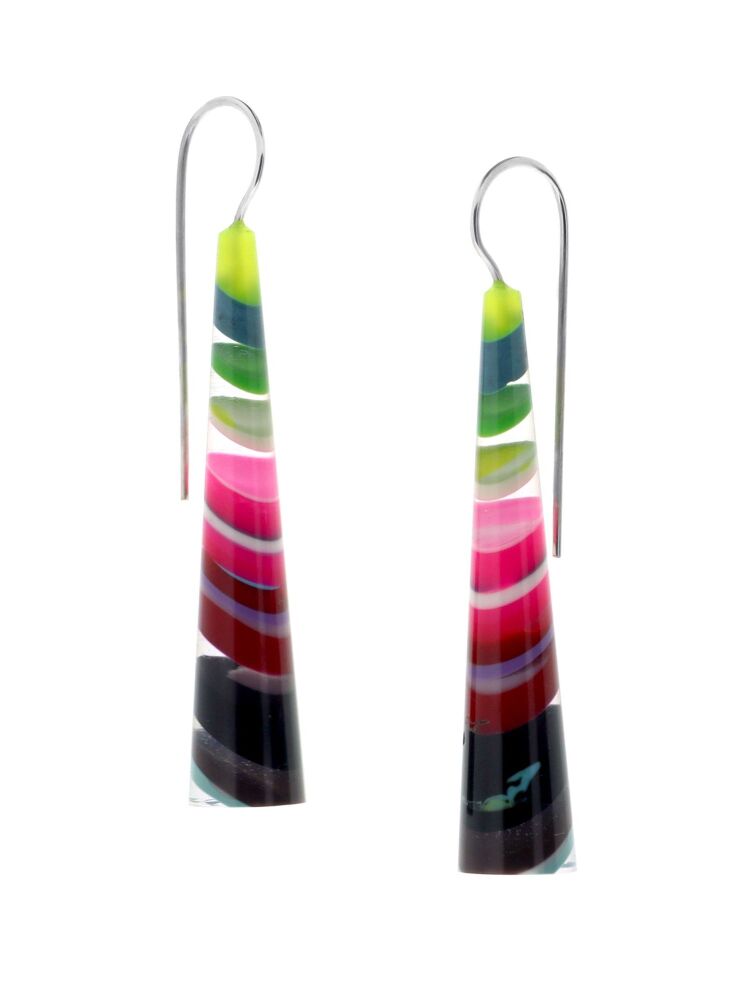 Rainbow striped Surfite Light House Threader Earrings -  T&Aring;&micro;r Mawr 2