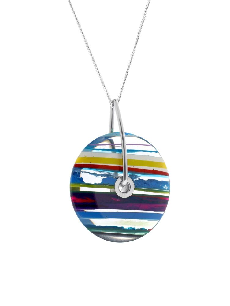 Carved Kinetic Surfite Disc with Sterling Silver core - Cayton Bay
