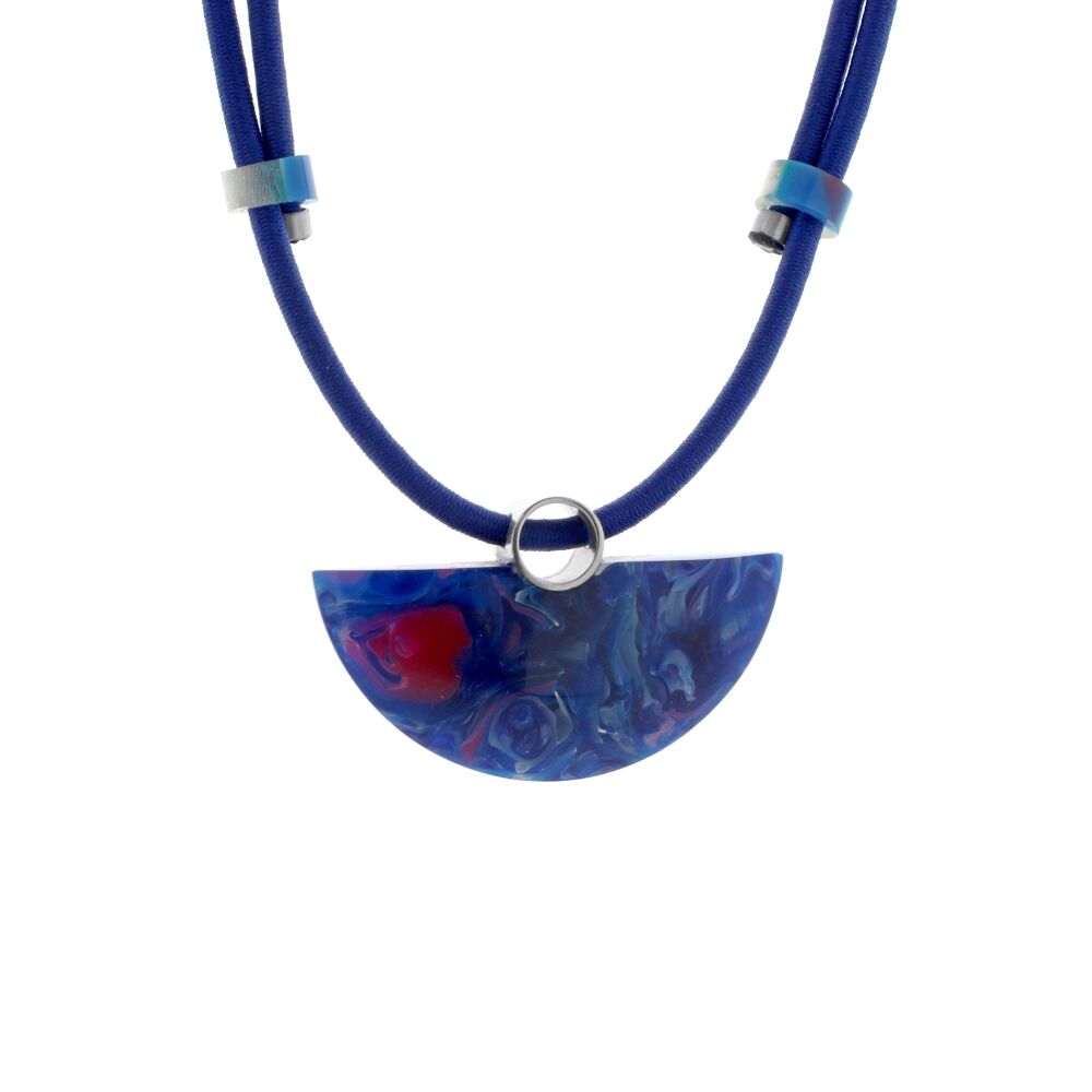 Small Boat Hull Pendant on adjustable cord - Blue Seas