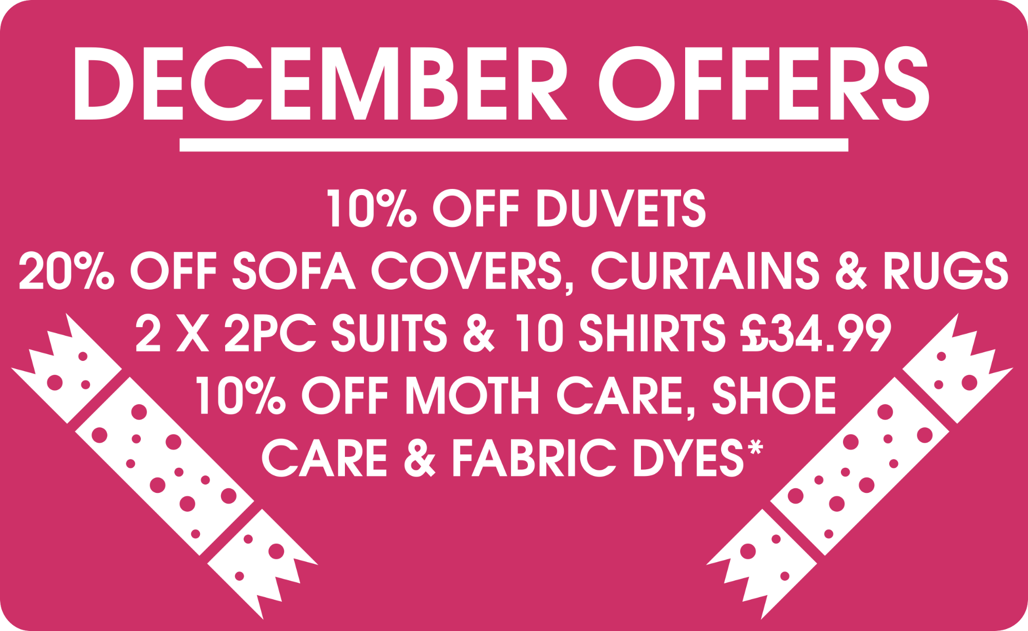 December Offers Offers- Pearls Drycleaners, Acton