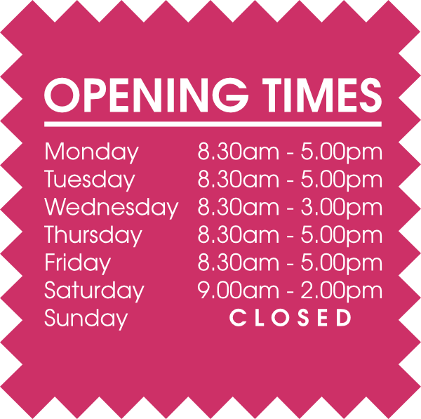 Opening Times Pearls Drycleaners