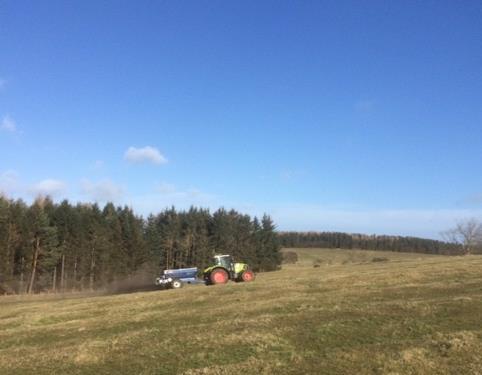 Lime Spreader Spreading