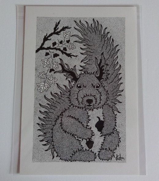 Squirrel - Signed Original Drawing For Sale | S Godwin Studio