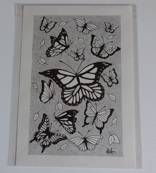 Butterflies - Signed Original Drawing For Sale | S Godwin Studio
