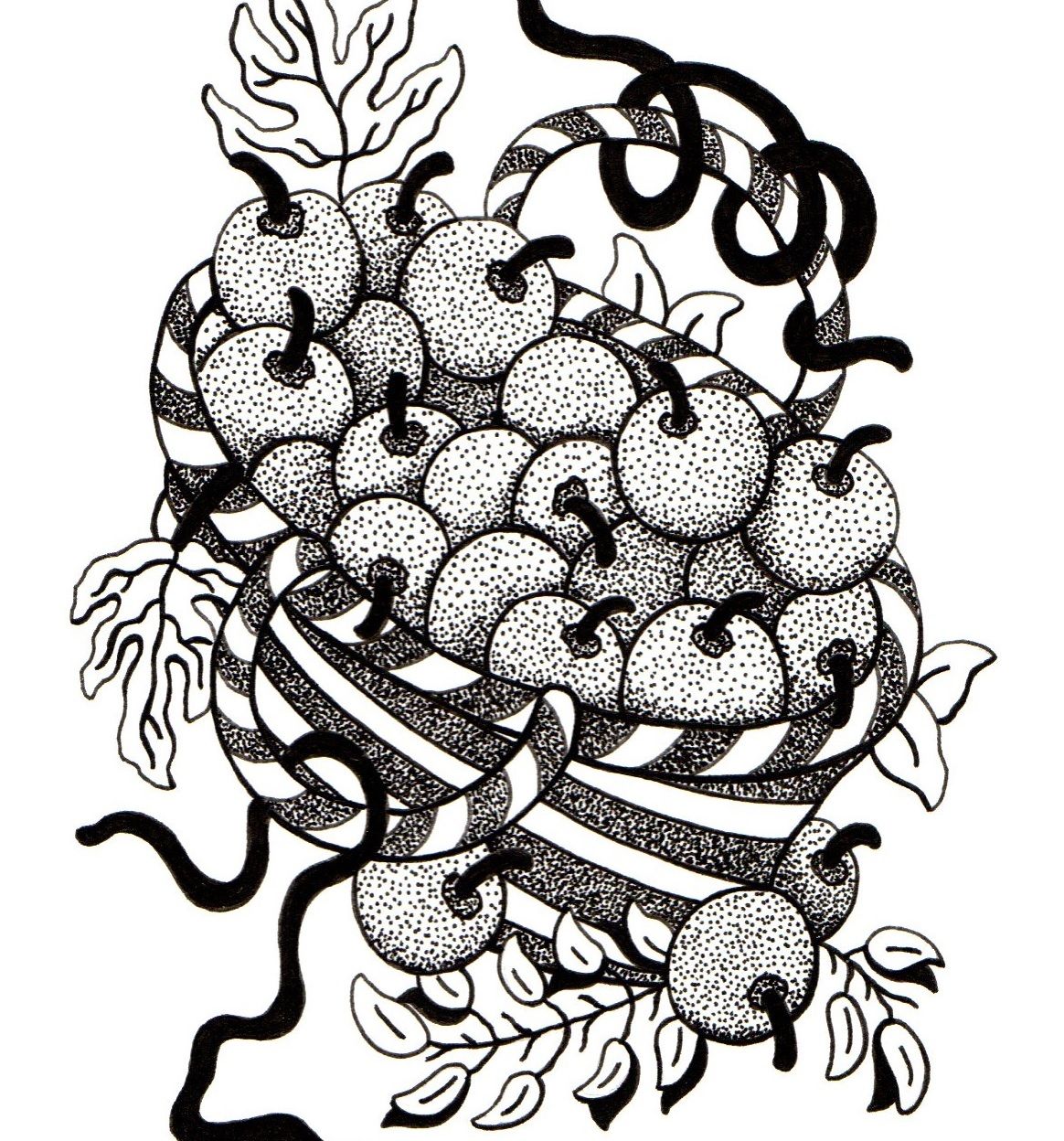 Basket Of Apples Drawing by Artist Sharon Godwin www.sgodwinstudio.co.uk