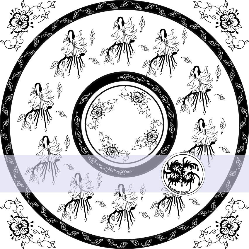 Fuchsia And Pansy Surface Pattern Design By S Godwin Studio Available For Licensing At www.sgodwinstudio.co.uk