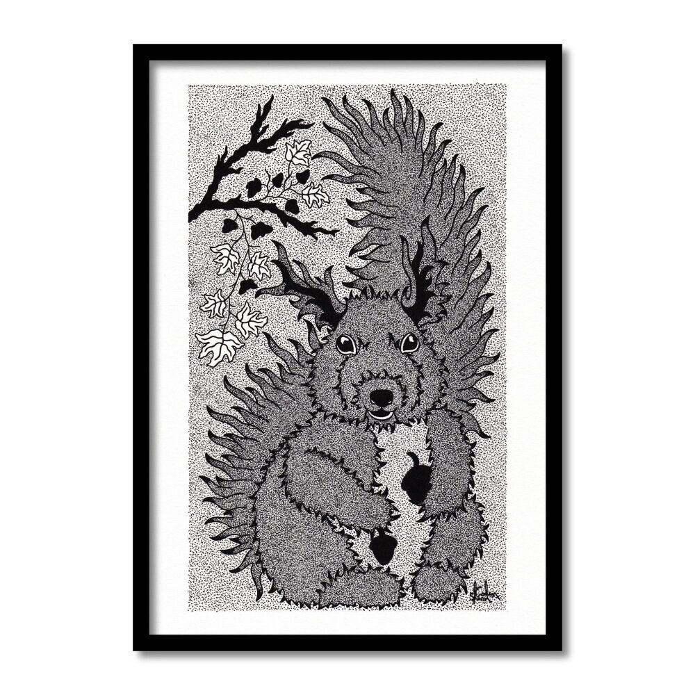 Squirrel Original Art Pen And Ink Drawing For Sale | S Godwin Studio