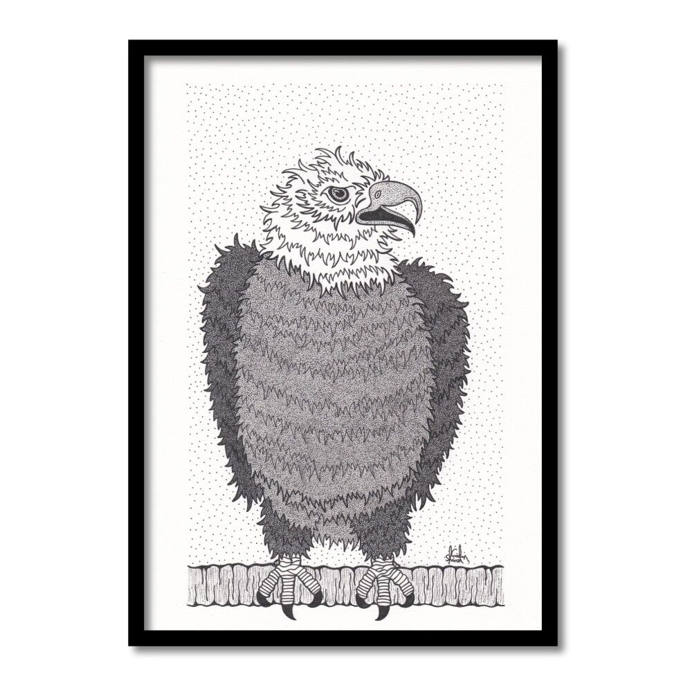 A Fearless Bald Eagle Original Art Pen And Ink Drawing For Sale | S Godwin Studio