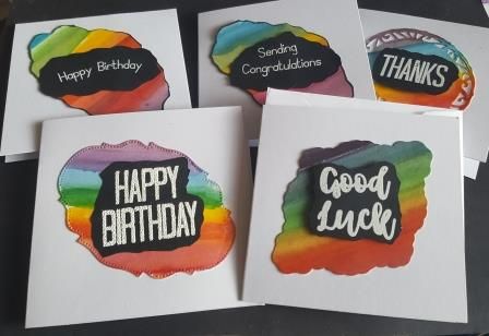Gift Tags or small cards 2019 - Rainbow themed small 4in cards set of 5 in