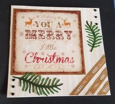 GC 2019 - Christmas- Vintage style sentiment merry Christmas 6in square car