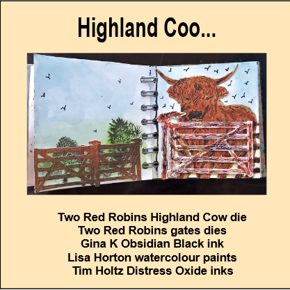 Highland Coo - double page spread - Two Red Robins etc