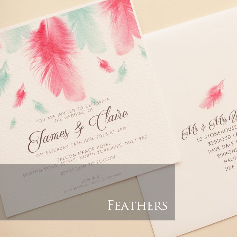 Feathers Invitation Pack (£1.75 per Invitation)