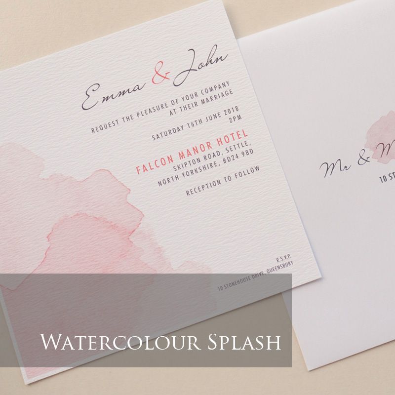 Watercolour Splash Invitation Pack (£1.75 per Invitation)