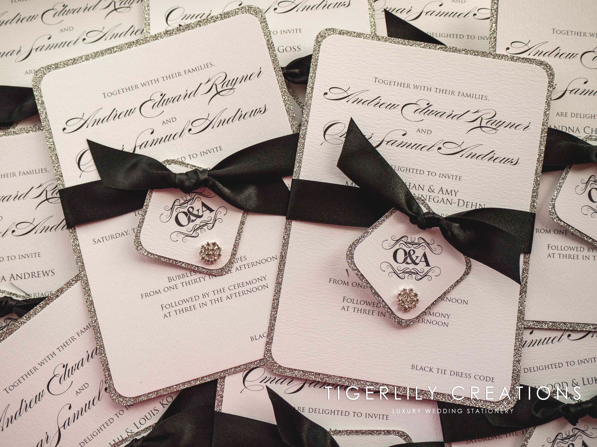 Black & Silver Wedding Invitations