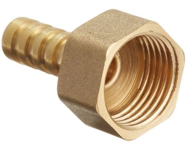 BRF5012 Brass Threaded to Barbed Straight Water Fitting (1/2" BSP Female to 1/2" (12mm) Barb)
