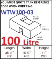 <!--100-->100 LITRE Baffled Water Tank & RED CAP WTW100-03