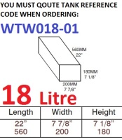 18 LITRE Water Tank & Loose Hatch WTW018-01