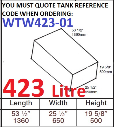 423 LITRE Water Tank & Loose Hatch WTW423-01