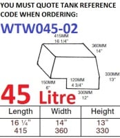 45 LITRE Water Tank & Loose Hatch WTW045-02
