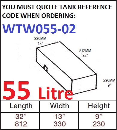 55 LITRE Water Tank & HATCH WTW055-02