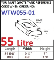 55 LITRE Water Tank & RED CAP WTW055-01