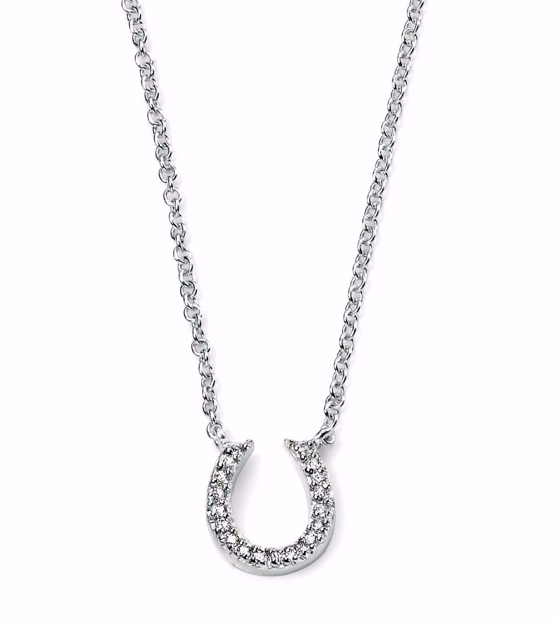 Lucky horseshoe necklace in sterling silver