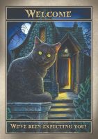 Welcome A2 signed Lisa Parker print featuring spooky witches house