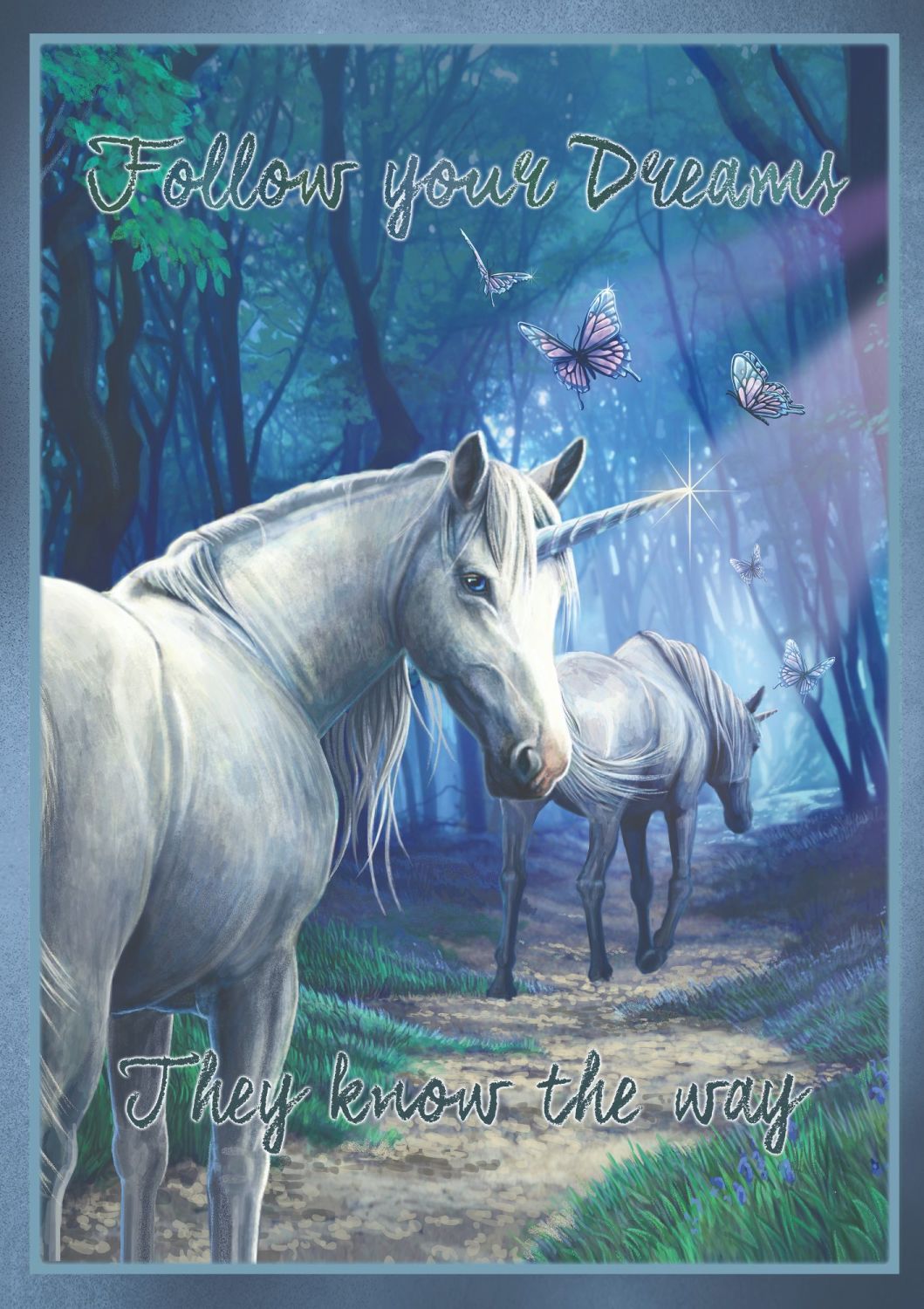 Unicorn singed print featuring the artwork the journey home by Lisa Parker