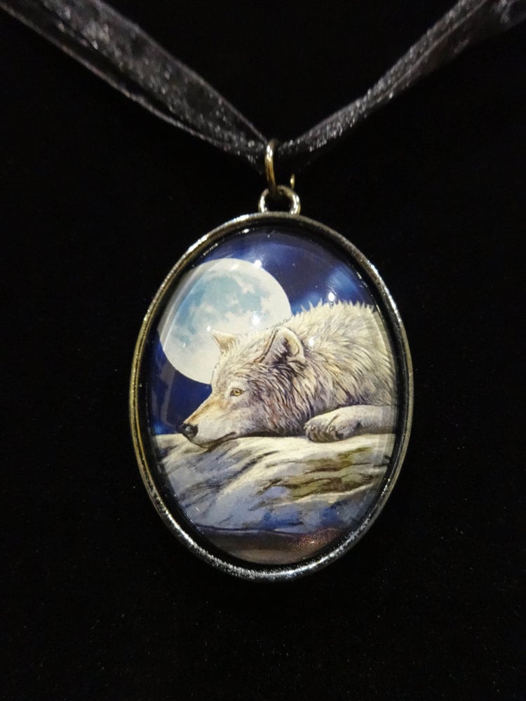 quiet reflection glass pendant with 18 inch black cord