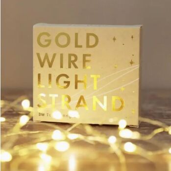 30 Battery Powered Led Gold Wire String Lights