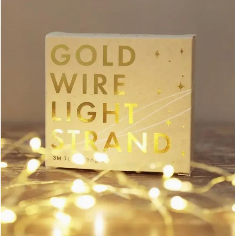 30 Battery Powered Led Gold Wire String Lights