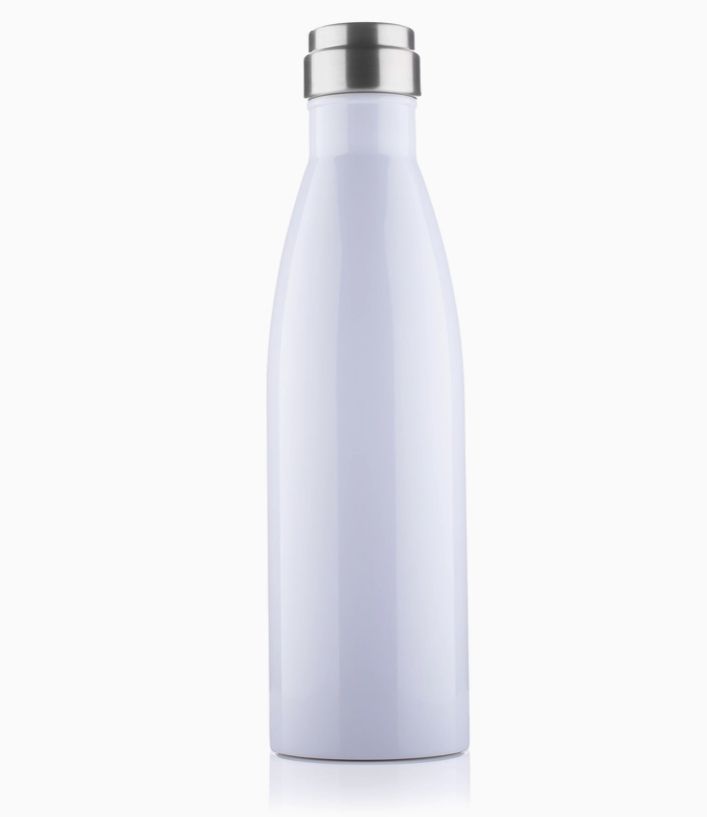 Reusable Stainless Steel Water Bottle 17oz/500ml, White