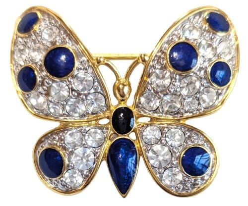 Butterfly brooch blue