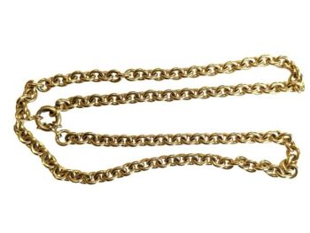 Vintage Cabouchon gold plated chain necklace.