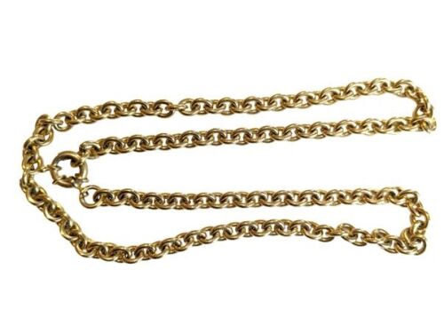 Vintage Cabouchon gold plated chain necklace