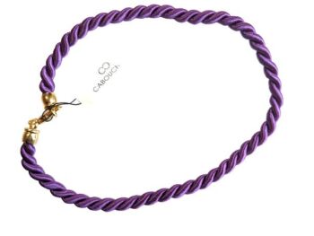 Vintage Cabouchon purple cord necklace with a gold plated clasp. Size medium.