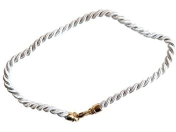 Vintage Cabouchon silver coloured cord necklace with a gold plated clasp. Size large.