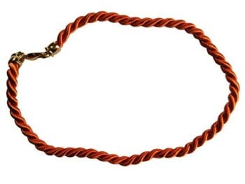 Vintage Cabouchon copper red cord necklace with a gold plated clasp. Size medium.