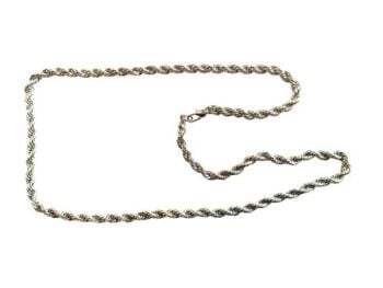 Vintage Cabouchon rhodium plated chain necklace.