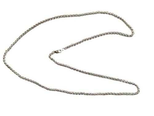 Vintage Cabouchon rhodium plated chain necklace.