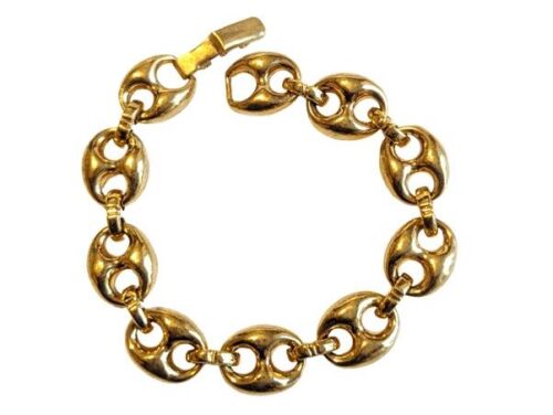 Vintage Cabouchon gold plated bracelet. Size large.