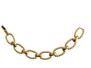 Vintage Cabouchon gold plated bracelet.  Size small.