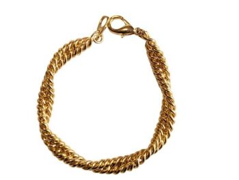 Vintage Cabouchon gold plated bracelet.  Size large.