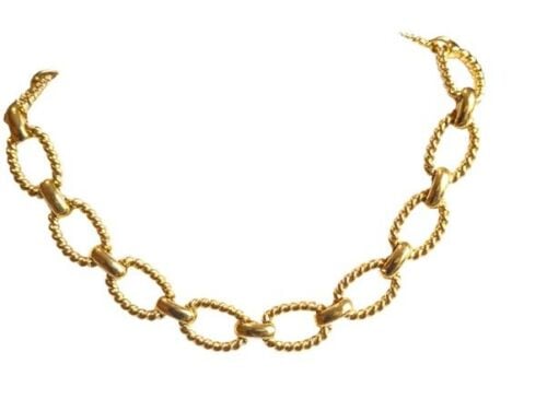 Vintage Cabouchon gold plated necklace. Size small.