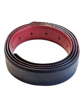 Vintage Cabouchon double-sided navy blue / burgundy leather belt